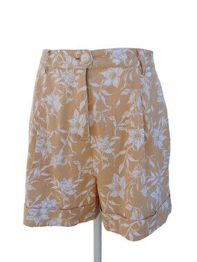 rag & bone Peach and White Ivy Floral Linen-Blend Shorts Women's 6